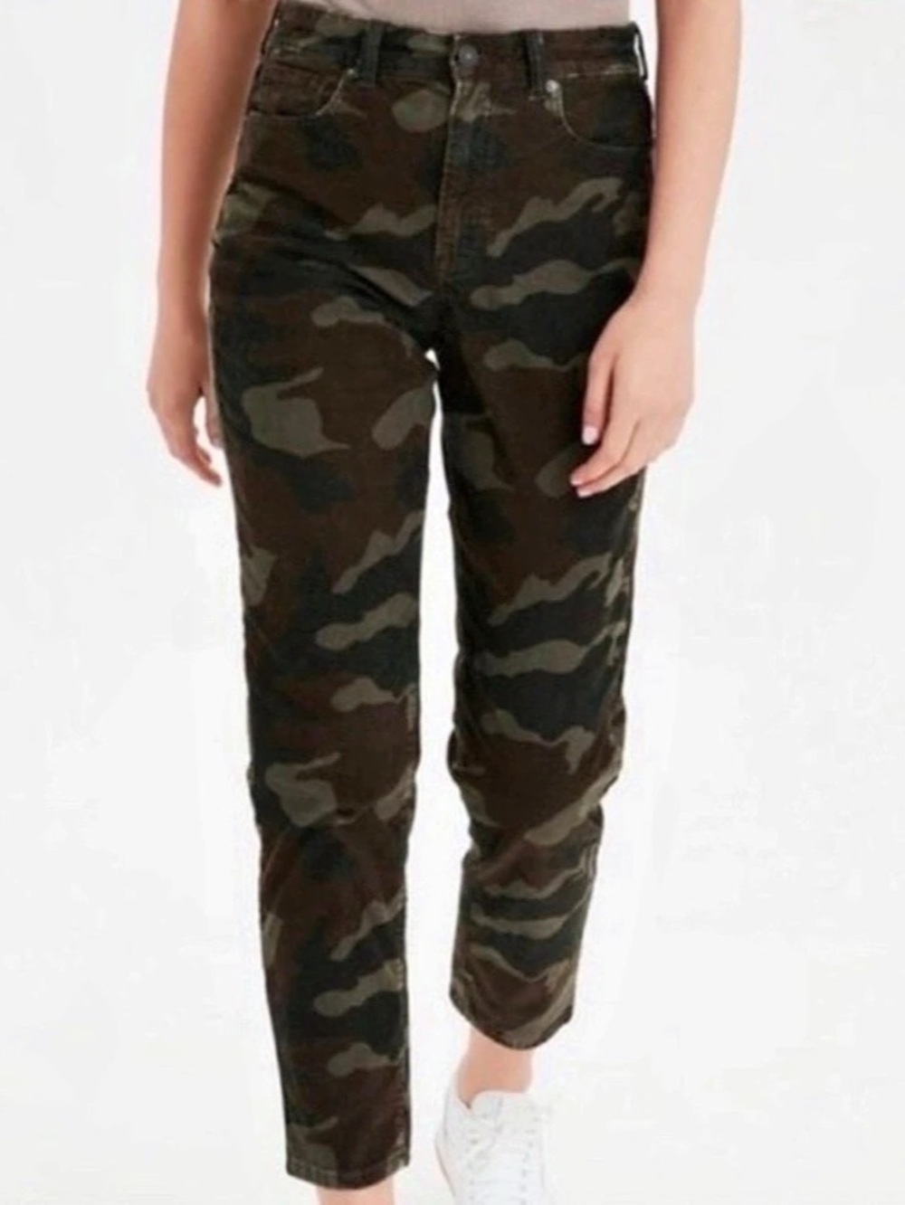 American Eagle Camo Corduroy Pants Straight Leg Jeans Size 2